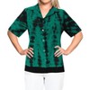 LA LEELA Women's Summer Casual Beach Hawaiian Short Sleeve Dressy Blouses Button Down Dress Tops Tee Shirts T Shirts for Women - 4 of 4