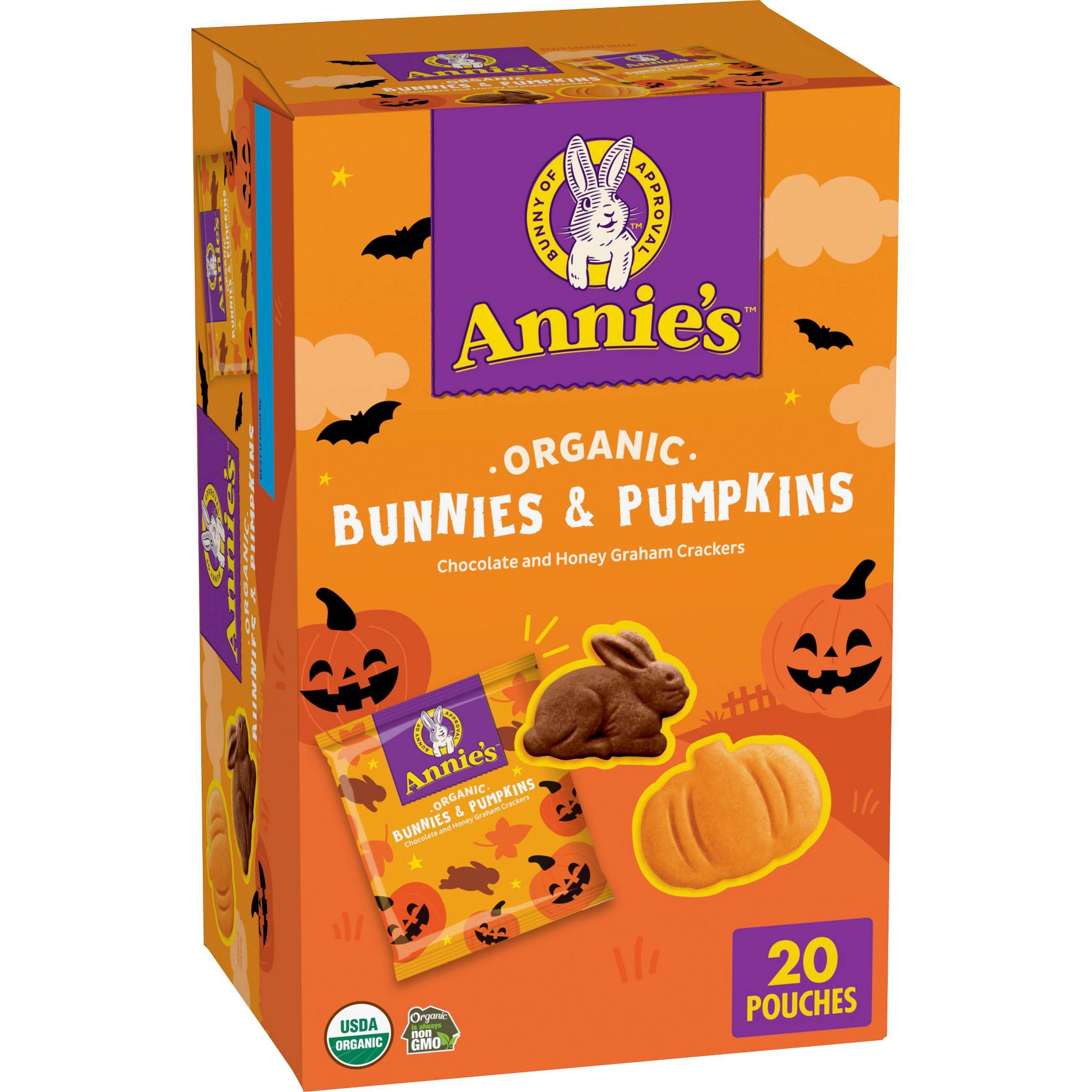 Annie's Bunnies & Pumpkin Grahams Cookies Halloween Snacks - 20oz/20ct