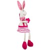 Northlight Sitting Girl Easter Rabbit Decoration with Dangling Legs - 16.5" - Cream and Pink - 4 of 4