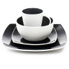 Gibson Elite Soho Lounge 16 Piece Stoneware Dinnerware Set in Black/White - 2 of 4