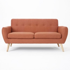 NicBex Loveseat Sofa Button Tufted Upholstered Love Seat Couches Mid Century Modern 2 Seater Sofa Couch with Wood Legs for Bedroom,Living Room - 1 of 4