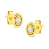 10K Yellow Gold Plated Silver 1/10 Cttw Diamond Stud Earrings - 4 of 4