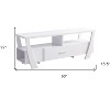HomeRoots 60" White Wood Enclosed and Open Storage TV Stand - 3 of 4