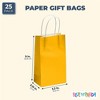 Blue Panda 25 Pcs Yellow Kraft Paper Gift Bags, Party Favor Bags with Handles, 5x3x9 In - 3 of 4