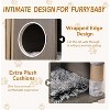 Modern Cat Tree with Litter Box Enclosure and Large Platform, All-in-One Cat Furniture with Space Capsule，Food Station and Hammocks, Gray - 3 of 4