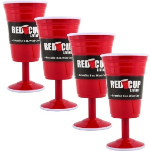 Red Cup Living 8oz Reusable Stemmed Wine Glass – Durable Heavy-Duty Plastic Drinkware for Parties, Celebrations, and Everyday Use - 1 of 4