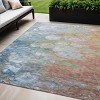 Copper Blue And Artichoke Green Abstract Washable Indoor Outdoor Area Rug - 2 of 4