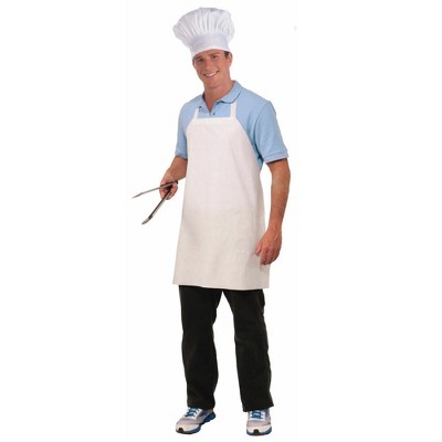 Chef Essentials Halloween Costume - Funny Unisex White Cook Apron & Hat  Uniform