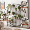 67" Round 5-Tier Metal Plant Stand and Bookcase,Industrial Display Shelf for Balcony or Office–The Pop Home - 3 of 4