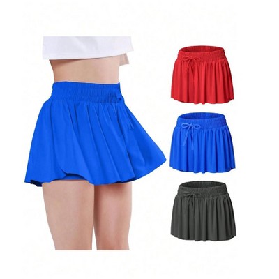 Mocamel 3 Picks Girls Butterfly Shorts Elegant Sport Tennis Cheerleading Skirt Shorts Quick Dry and Medium Elastic Dance Running Sport Costume