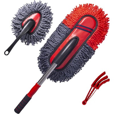 Soft Microfiber Car Duster with Extendable Handle, Scratch-Free Multipurpose Duster for Car, Truck, SUV and Motorcycle