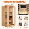 EROMMY 1 Person Indoor Infrared Sauna, Low Emf Home Spa Sauna - 3 of 4