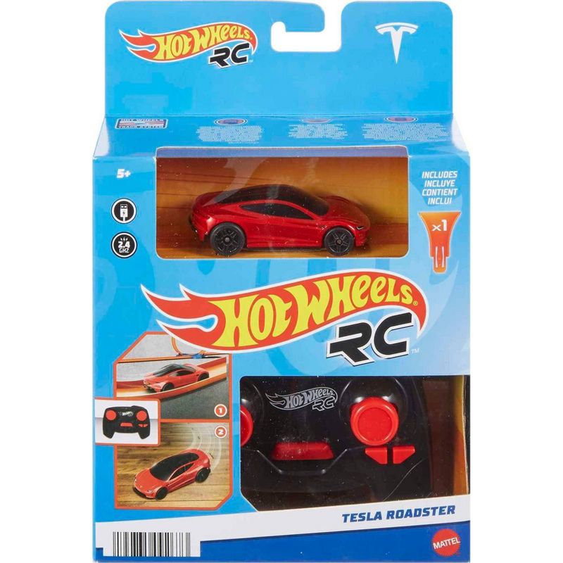 Hot Wheels 1:64 Scale Remote Control Tesla Roadster Vehicle, 5 of 6