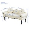 2-Seater Sofa Loveseat Velvet Upholstered Couch with 2 Pillows - ModernLuxe - 3 of 4