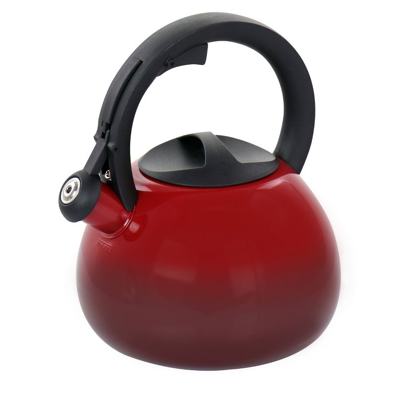 Mr. Coffee Sanborn 2.6 Quart Stainless Steel Whistling Tea Kettle in Red, 1 of 8