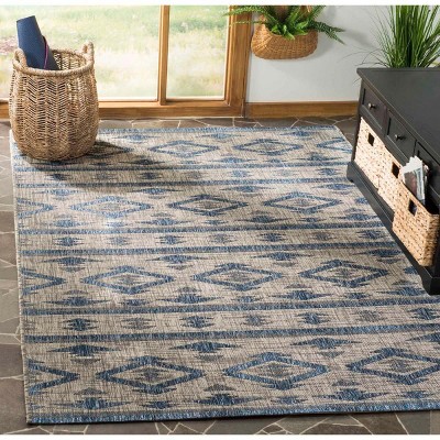 Sleek Gray Synthetic 47"x67" Indoor/Outdoor Easy Care Rug