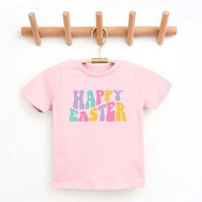The Juniper Shop Happy Easter Wavy Colorful Toddler Short Sleeve Tee