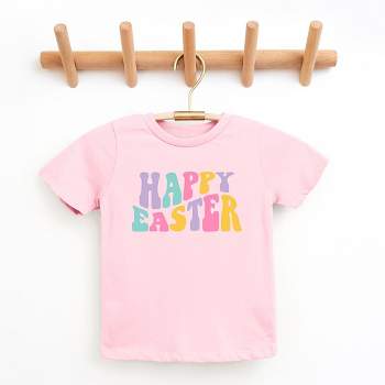 The Juniper Shop Happy Easter Wavy Colorful Toddler Short Sleeve Tee