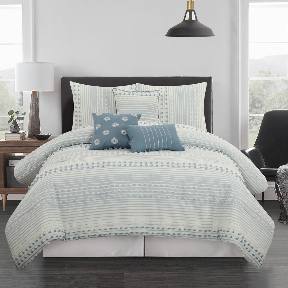 Photos - Bed Linen Nanshing 7pc Queen Clarion Comforter Set Azure