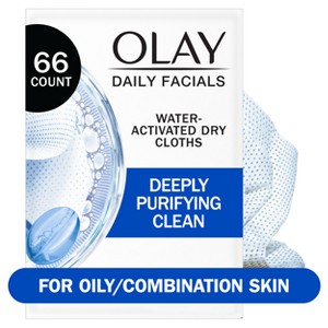 Olay Daily Facials Deeply Purifying Cleansing Cloths - Unscented - 66ct - 1 of 4