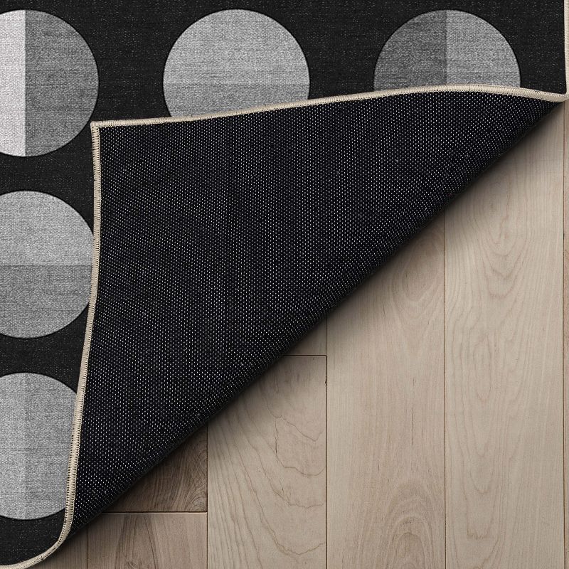 Well Woven Geometric Modern Washable Area Rug -Overlapping Circles Dark - For Living Room, Dining Room and Bedroom, 6 of 8