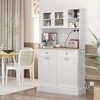HOMCOM 68" Kitchen Pantry Cabinet with Charging Station, 2 Tilt Out Trash Cabinets and Microwave Stand, Modern Storage Cabinet - 2 of 4