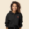 Dalix Strawberry Embroidered Fleece Cropped Hoodie Cold Fall Winter Women - 2 of 4