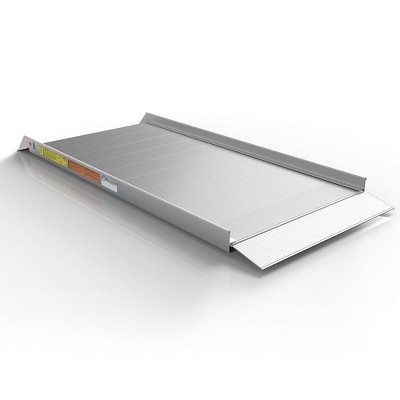 EZ-ACCESS TRAVERSE Single-Piece Walk Ramp w/5.5 Inch Self-Adjusting Bottom Transition Plate, Slip Proof Surface & Hook/Strap Safety Attachment