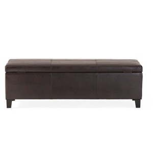 TiramisuBest Storage Ottoman Bench, Brown PU Entryway Bench, 51.25"L x 17.5"W x 16.25"H - 1 of 4