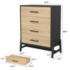 Jojoka 38.6" Tall 4 Dresser for Bedroom, Farmhouse Organizer for Closet with Metal Handle, Wooden Closet Storage Chest for Living Room, Entryway - 2 of 4
