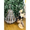Essential Decor & Beyond 13.7" Natural Bamboo Glass Candle Holder Tabletop Lantern With Rope Handle - 3 of 4