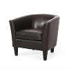 CAVINAS Faux Leather Accent Chair with Mid-Height Backrest and Birch Wood Legs,Upholstered Living Room Chairs,Reading Chairs for Living Room - 4 of 4