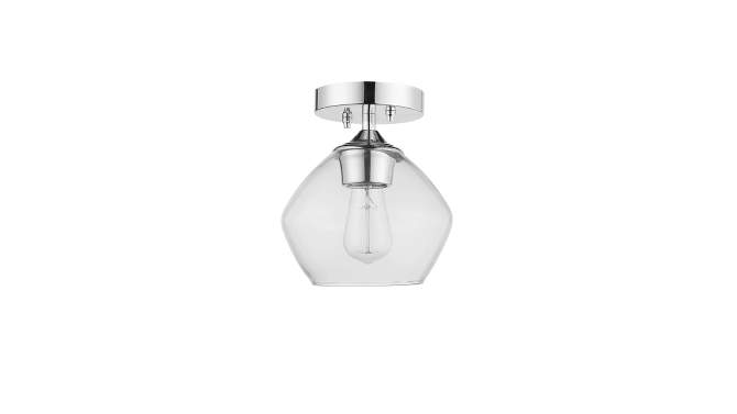 1 Light Harrow Semi Flush Mount Ceiling with Clear Glass Shade Chrome - Globe Electric, 2 of 8, play video
