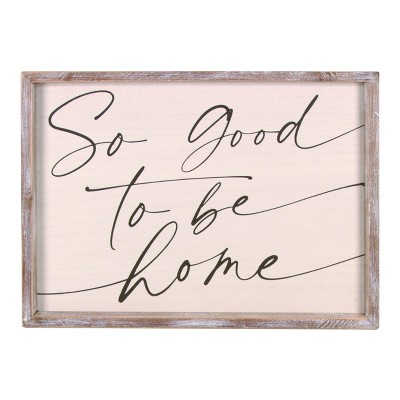 Transpac Wood 16.54 in. Spring Good Home Framed Wall Decor
