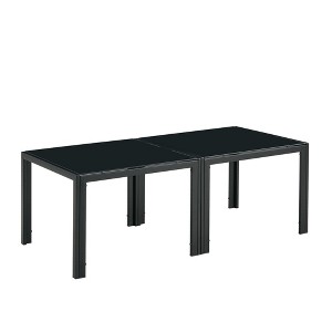 NicBex Modern Square Nesting Coffee Table Set of 2 with Glass Top and Metal Frame for Living Room and Bedroom - 1 of 4