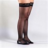 Anna-Kaci Women's Plus Size Lace Top Thigh High Stockings with Sheer Smooth Finish Soft Stretch Hold-Up Design and Delicate Floral Trim Detail - 3 of 4