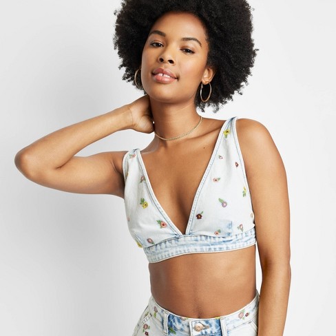 Madewell Denim Button-Front Crop Top | Crop top outfits, Denim crop top,  Denim crop top outfit