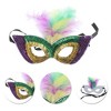 Unique Bargains Colorful Feather Sequins Half Face Party Mask 1 Pc - 3 of 4
