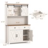 67.7"H Pantry Storage Cabinet with Sliding Barn Doors & Adjustable Shelf, Sideboard Buffet Cabinet - 2 of 4