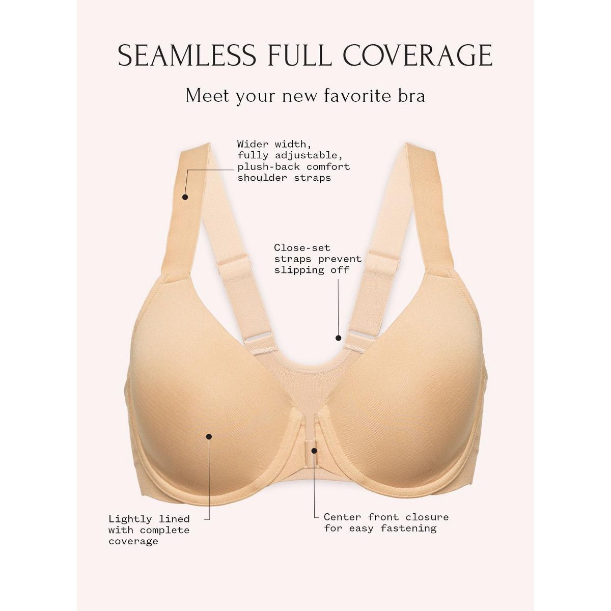Women's Utopia Front-Close Racerback T-Shirt Bra - Ionic+ Odor Control, Comfortable, Perforated Foam - Felina - thumbnail 8