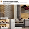 Corner Wine Rack, 3-Tier Freestanding Bar Cabinet for Kitchen, Living Room - 69x35x92cm with Glass Holder & Mesh Door - 4 of 4