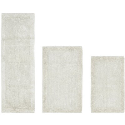 Edge Bath Rug 100% Premium Cotton Ultra-Soft Water Absorbent Tufted Solid Reversible 3 Piece Bathroom Rug Set for Machine Washable Bathmat