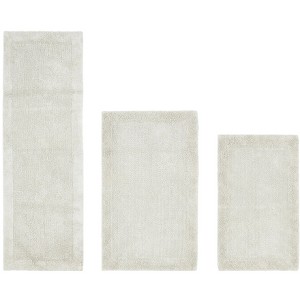 Edge Bath Rug 100% Premium Cotton Ultra-Soft Water Absorbent Tufted Solid Reversible 3 Piece Bathroom Rug Set for Machine Washable Bathmat - 1 of 4