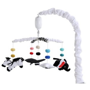 The Peanutshell Montessori Neutral Musical Crib Mobile for Baby Boys and Girls, Black and White - 1 of 4