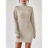 Women's Mock Neck Knit Dress, Versatile Bodycon Sweater Dress for Fall & Winter Casual Wear - 3 of 4
