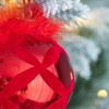NAYSAYE Party Decoration and Accessories Set of 6 Glass Christmas Ball Ornaments for Christmas Tree Decorations, Red, 3.9"*3.9"*0.09" - 3 of 4