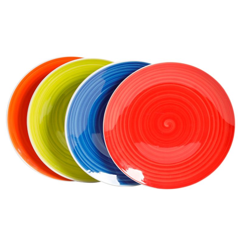 Hometrends Crenshaw 4 Piece 7.25 Inch Ceramic Salad Plate Set in Assorted Colors, 1 of 7