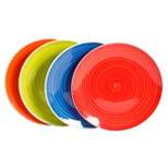 Gibson Home Crenshaw 4 Piece Fine Ceramic Dinner Plate Set in Assorted Colors