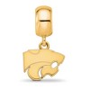 Black Bow Jewelry 14k Yellow Gold Plated Sterling Silver Kansas State Wildcats NCAA Bead Charm - 3 of 4