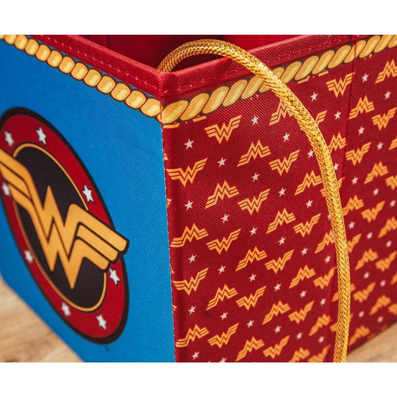 Ukonic DC Comics Wonder Woman Logo Storage Bin Cube Organizer | 11 Inches, 4 of 8
